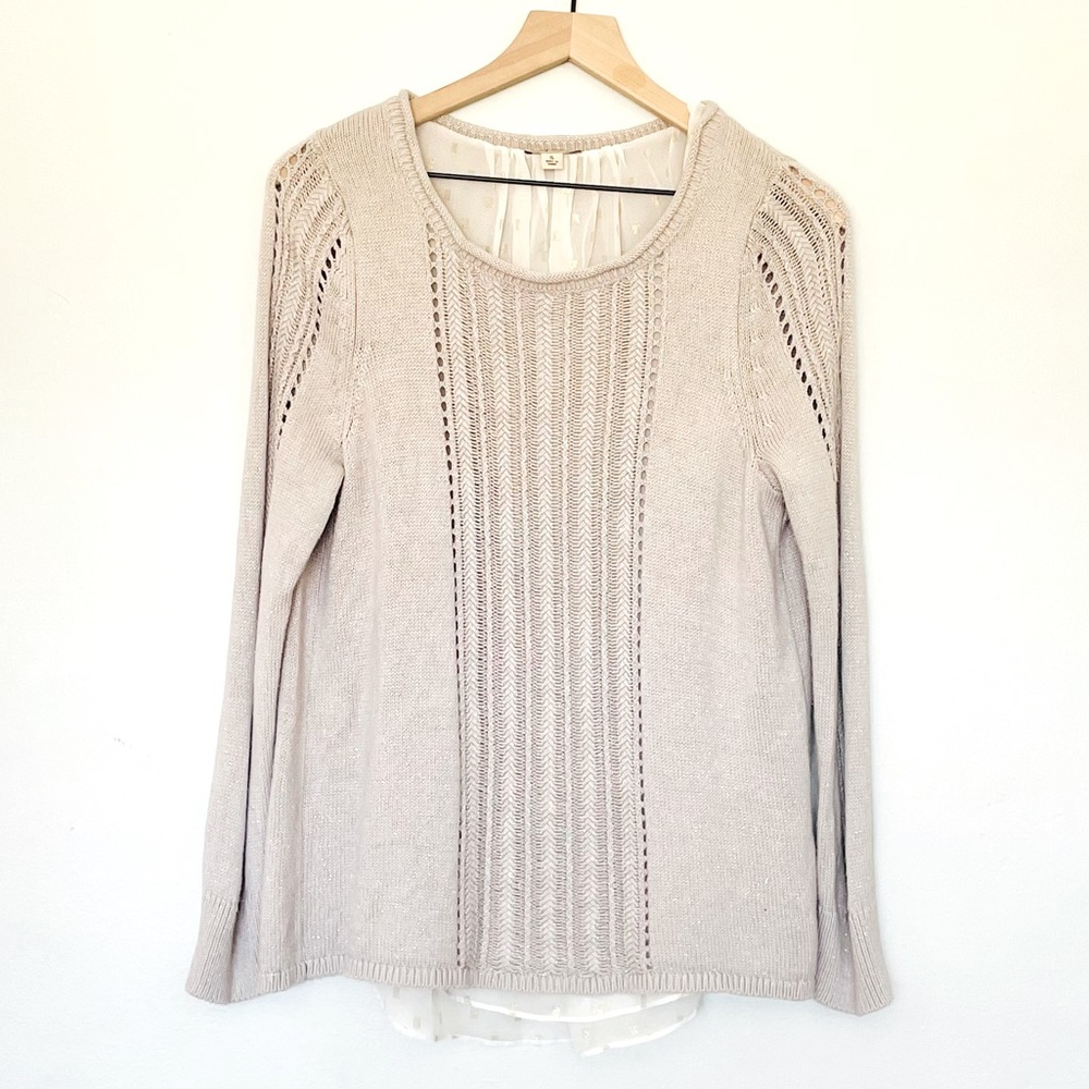 Luck Brand 🍀 Sliver Sweater with Sheer Back